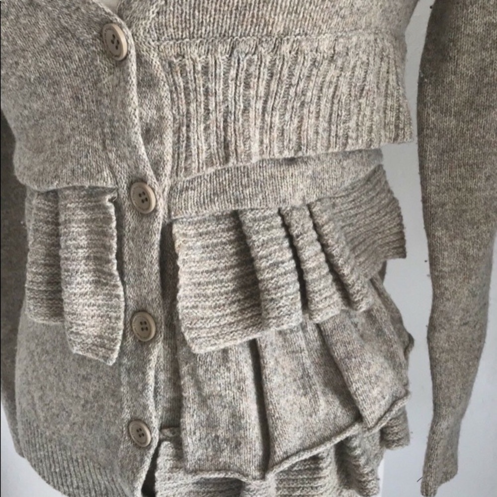 Anthropologie Moth Split Decision Ruffled Cardigan - Picture 6 of 8